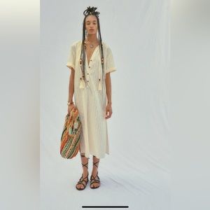 ZARA Embroidered tunic dress size S